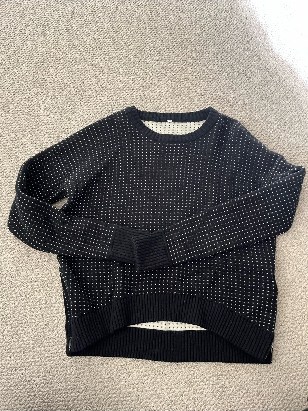 Lululemon Black Polka Dot Knit Sweater - Women